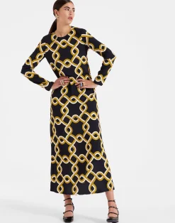 La DoubleJ Vestiti<Long Sleeve Swing DressTackle Black in Sabl&eacute;