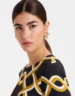 La DoubleJ Vestiti<Long Sleeve Swing DressTackle Black in Sabl&eacute;