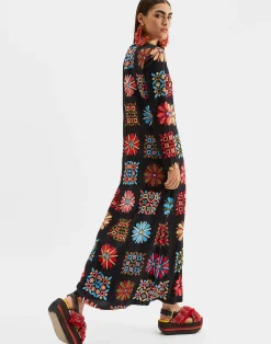La DoubleJ Vestiti<Long Sleeve Swing DressVetrata Grande in Sable