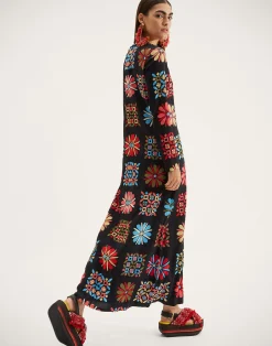 La DoubleJ Vestiti<Long Sleeve Swing DressVetrata Grande in Sable