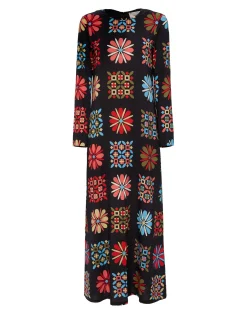 La DoubleJ Vestiti<Long Sleeve Swing DressVetrata Grande in Sable