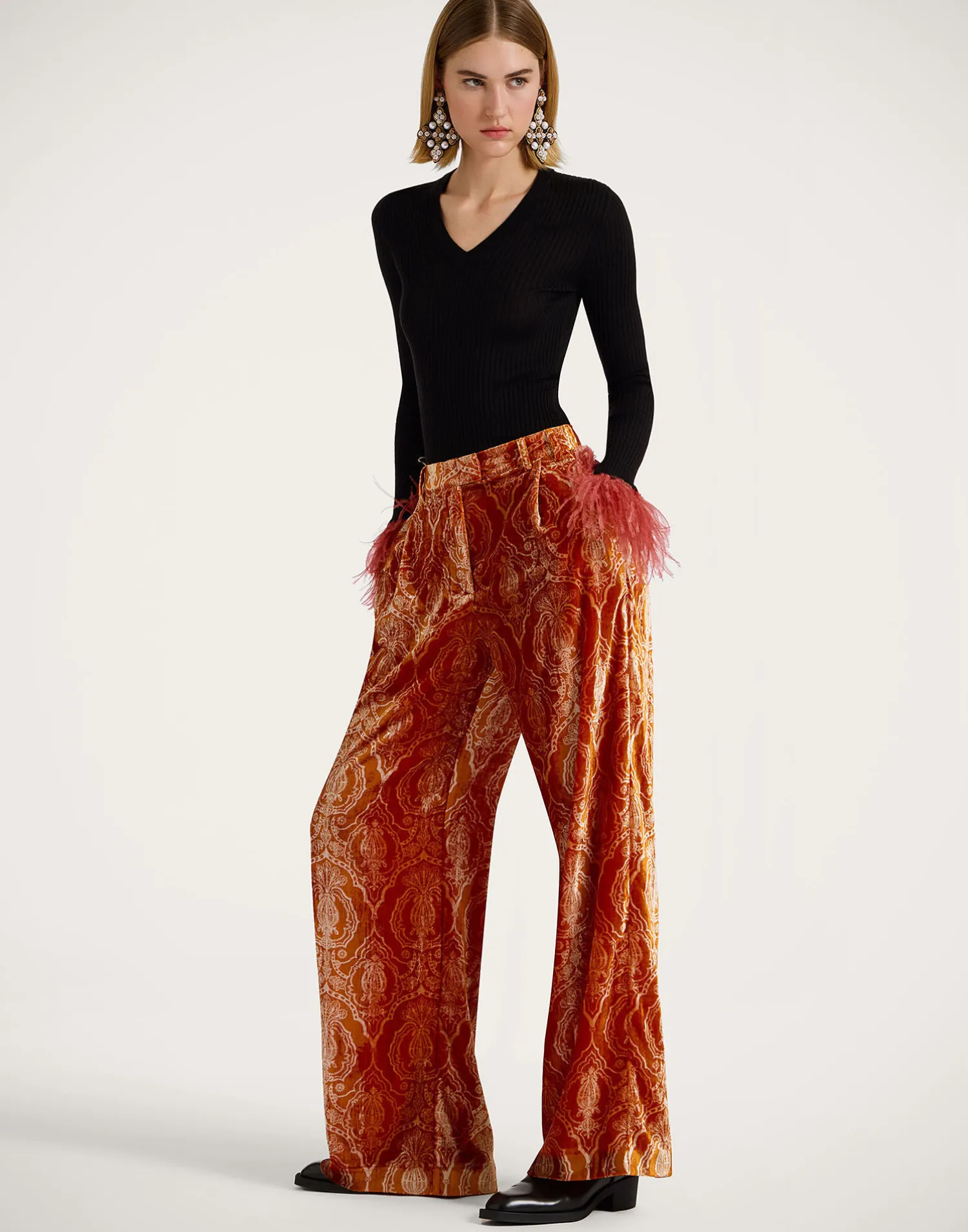 La DoubleJ Pantaloni E Shorts<Loose PantsBanquet Orange in Devoré