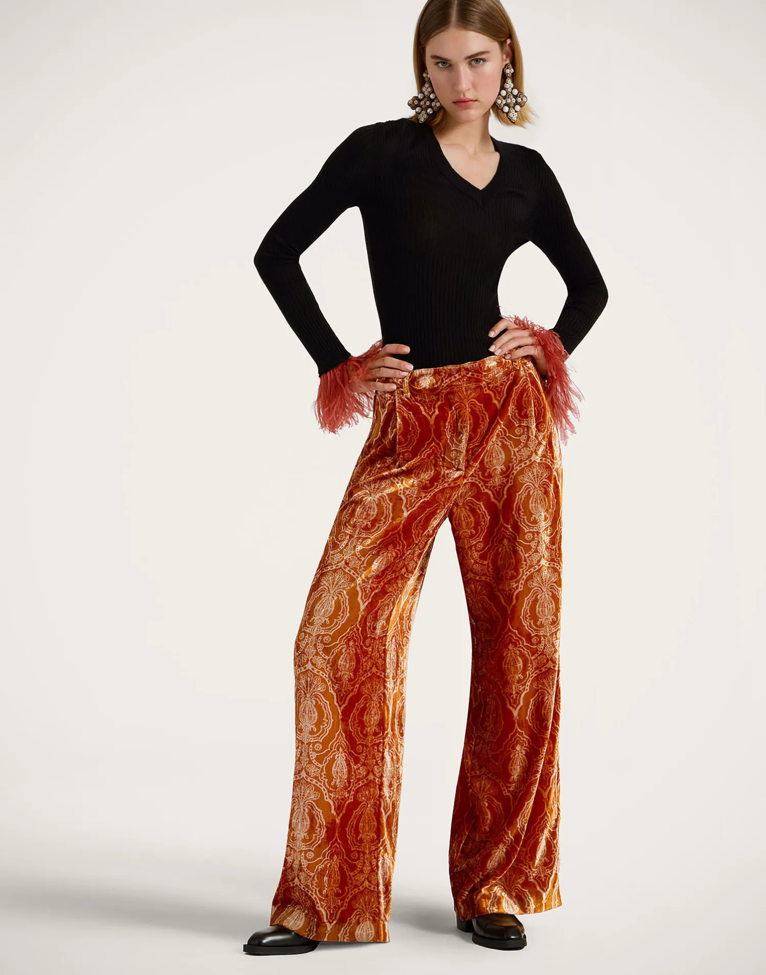 La DoubleJ Pantaloni E Shorts<Loose PantsBanquet Orange in Devoré