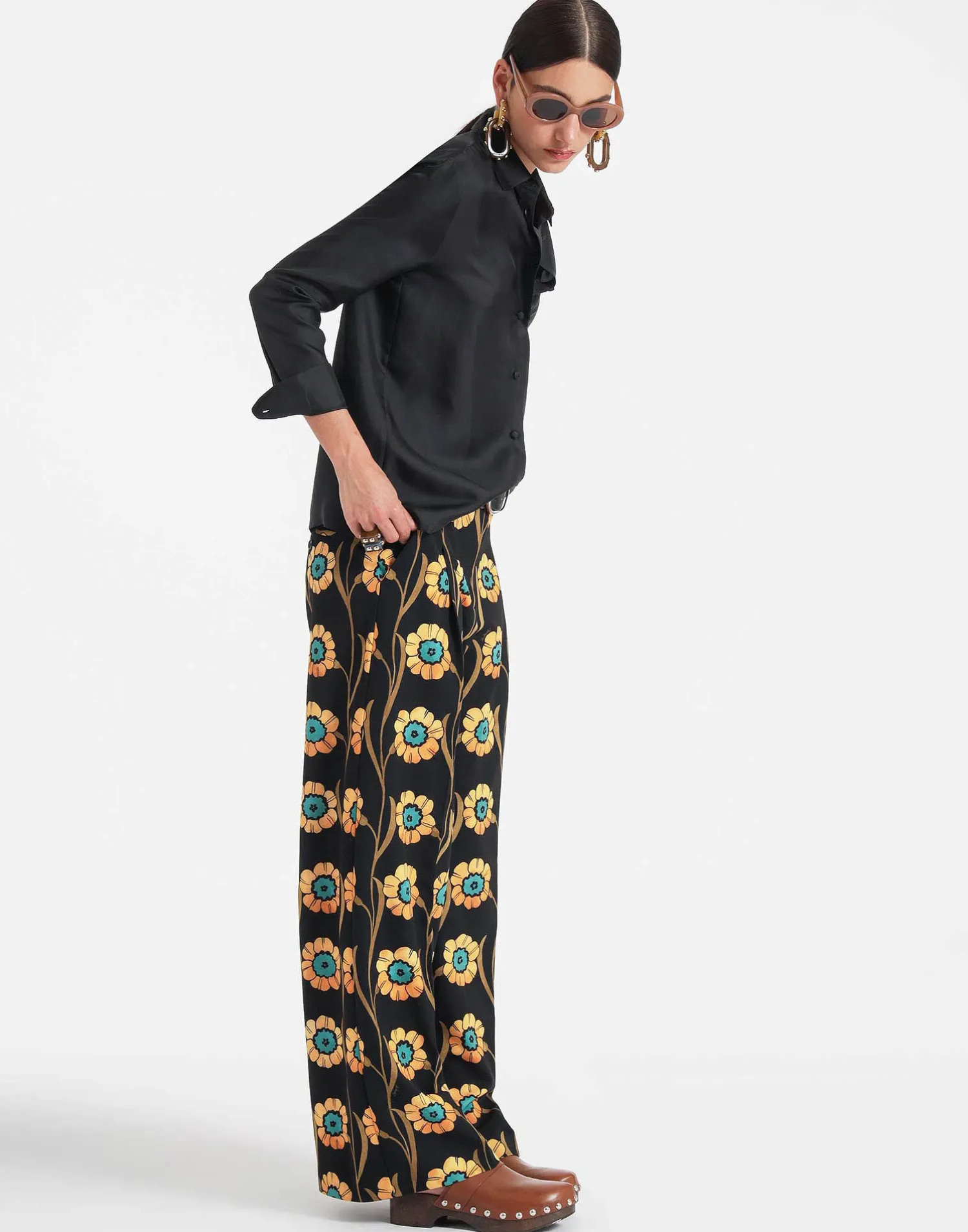 La DoubleJ Pantaloni E Shorts<Loose PantsDaisychain Black in Compact Jersey