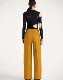 La DoubleJ Pantaloni E Shorts<Loose PantsSolid Dark Yellow in Stretch Wool