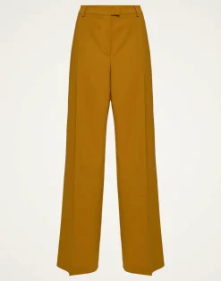La DoubleJ Pantaloni E Shorts<Loose PantsSolid Dark Yellow in Stretch Wool