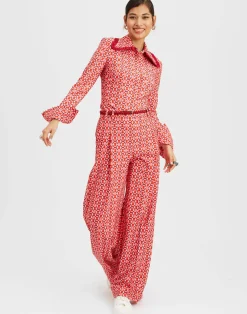 La DoubleJ Pantaloni E Shorts<Loose PantsSugar Rush Red in Compact Jersey