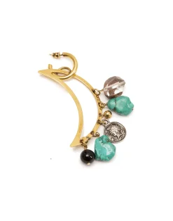 La DoubleJ Bijoux|Accessories<Luna EarringsSolid Acquamarine in Gold Plated Brass