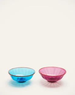 La DoubleJ Accessori Per La Casa|Vetro<Luxury Nut Bowl Set of 2Turchese/Viola in Glass