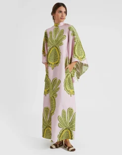 La DoubleJ Vestiti<Magnifico DressBig Pineapple Pink in Twill Silk