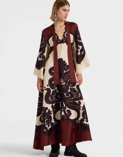 La DoubleJ Vestiti<Magnifico DressCorsini Placée Cream in Silk Twill