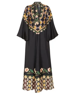 La DoubleJ Vestiti<Magnifico DressDazed Plac&eacute;e Black in Silk Twill
