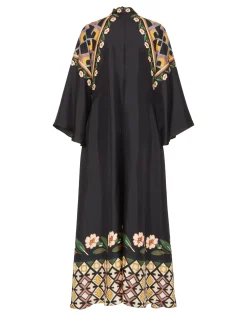 La DoubleJ Vestiti<Magnifico DressDazed Plac&eacute;e Black in Silk Twill