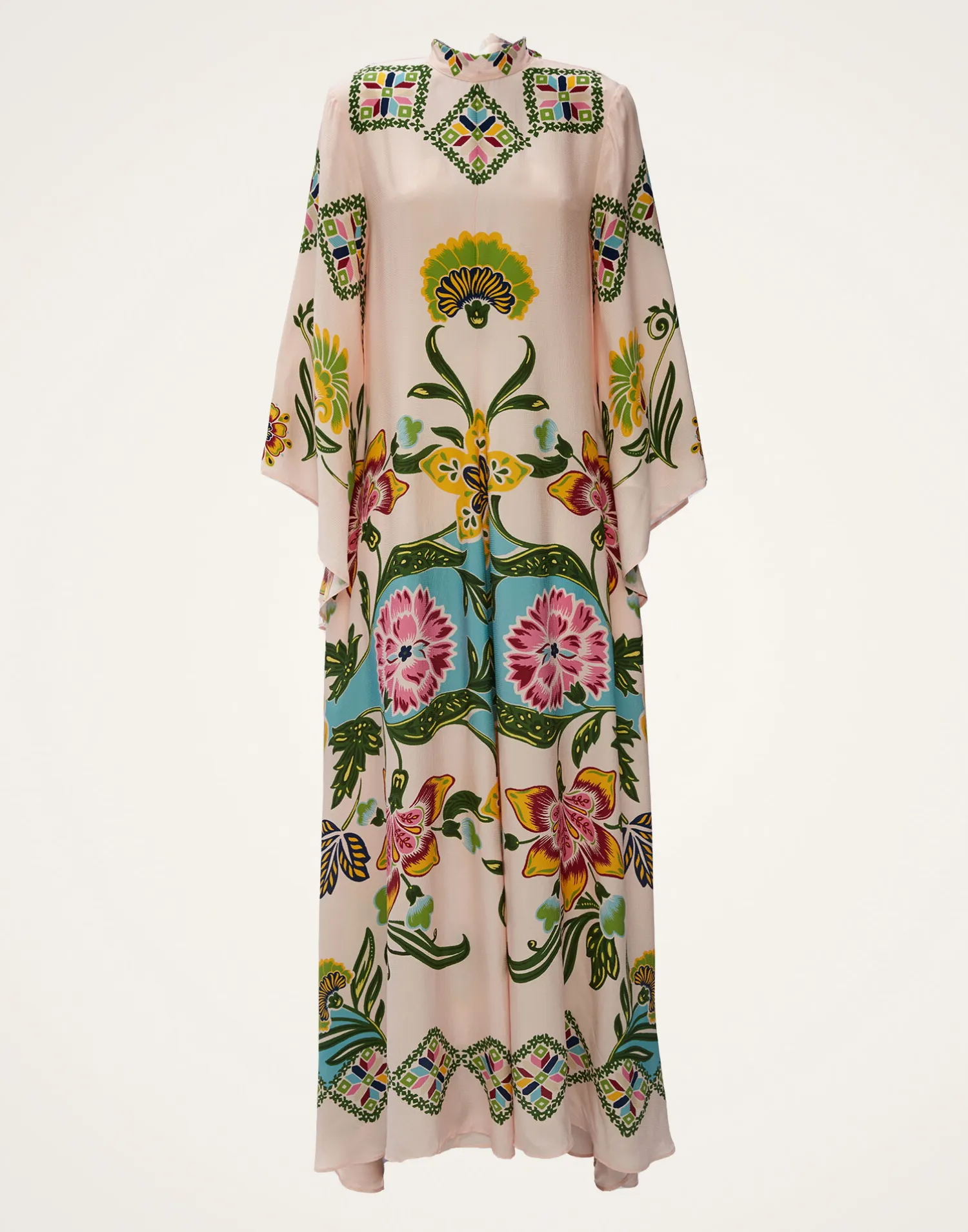 La DoubleJ Vestiti<Magnifico DressFolk Flowers Azzurro Placée in Pebbled Sable