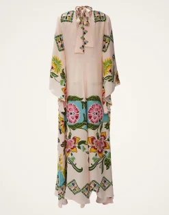 La DoubleJ Vestiti<Magnifico DressFolk Flowers Azzurro Placée in Pebbled Sable