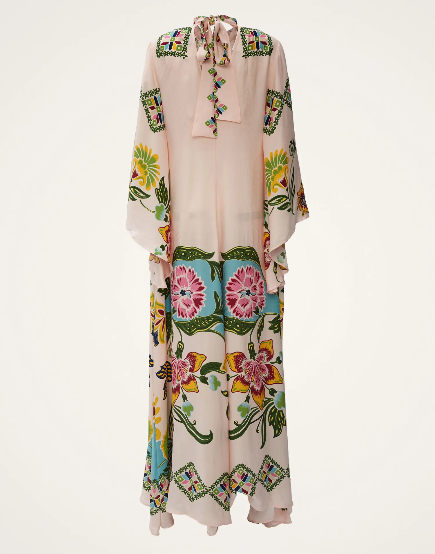 La DoubleJ Vestiti<Magnifico DressFolk Flowers Azzurro Placée in Pebbled Sable