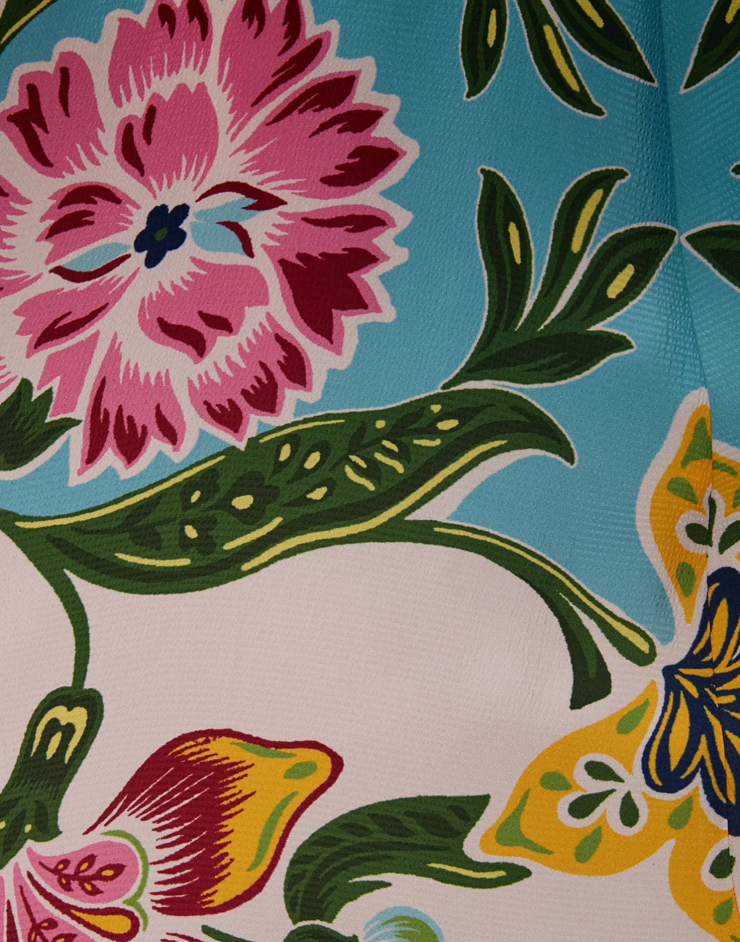 La DoubleJ Vestiti<Magnifico DressFolk Flowers Azzurro Placée in Pebbled Sable