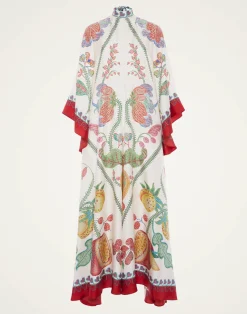 La DoubleJ Vestiti<Magnifico DressGrenadilla Plac&eacute;e Off White in Silk Twill