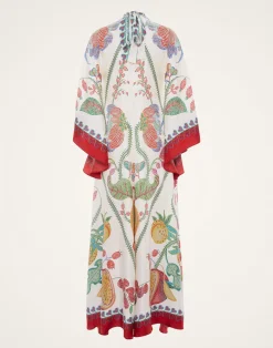 La DoubleJ Vestiti<Magnifico DressGrenadilla Plac&eacute;e Off White in Silk Twill