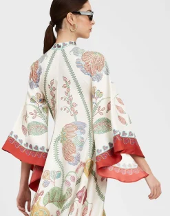 La DoubleJ Party Dressing<Magnifico DressGrenadilla Plac&eacute;e Off White in Silk Twill