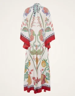 La DoubleJ Party Dressing<Magnifico DressGrenadilla Plac&eacute;e Off White in Silk Twill