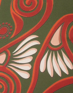 La DoubleJ Vestiti<Magnifico DressKerylos Plac&eacute;e Dark Green in Silk Twill