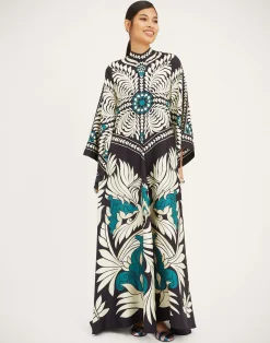 La DoubleJ Vestiti<Magnifico DressMix Tiles Placée Black in Silk Twill