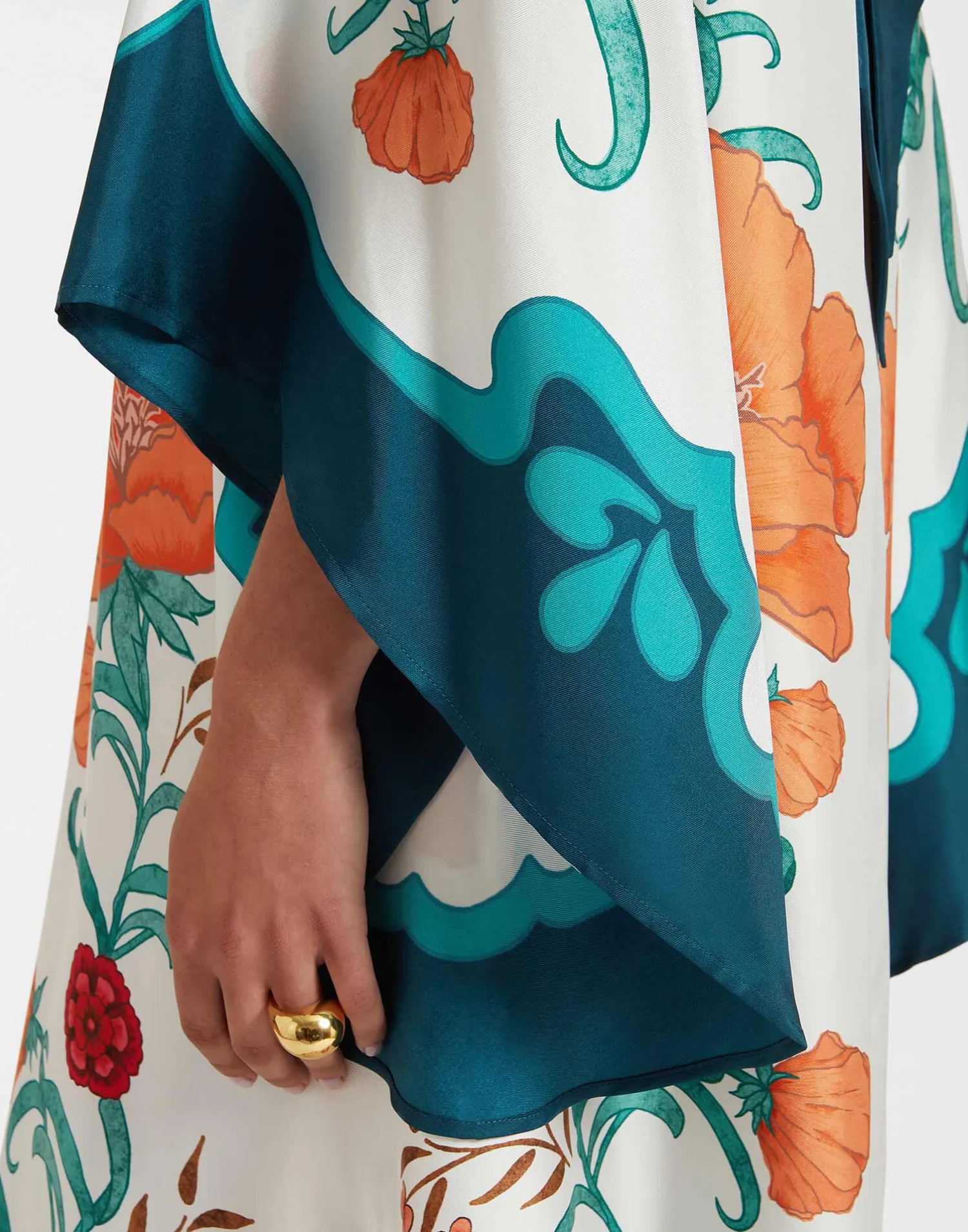 La DoubleJ Vestiti<Magnifico DressMorpheus Placée Orange in Silk Twill