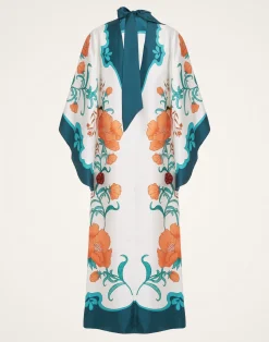 La DoubleJ Vestiti<Magnifico DressMorpheus Placée Orange in Silk Twill