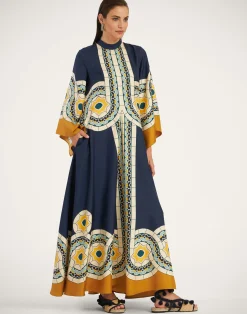 La DoubleJ Vestiti<Magnifico DressMudejar Placée Blue in Silk Twill