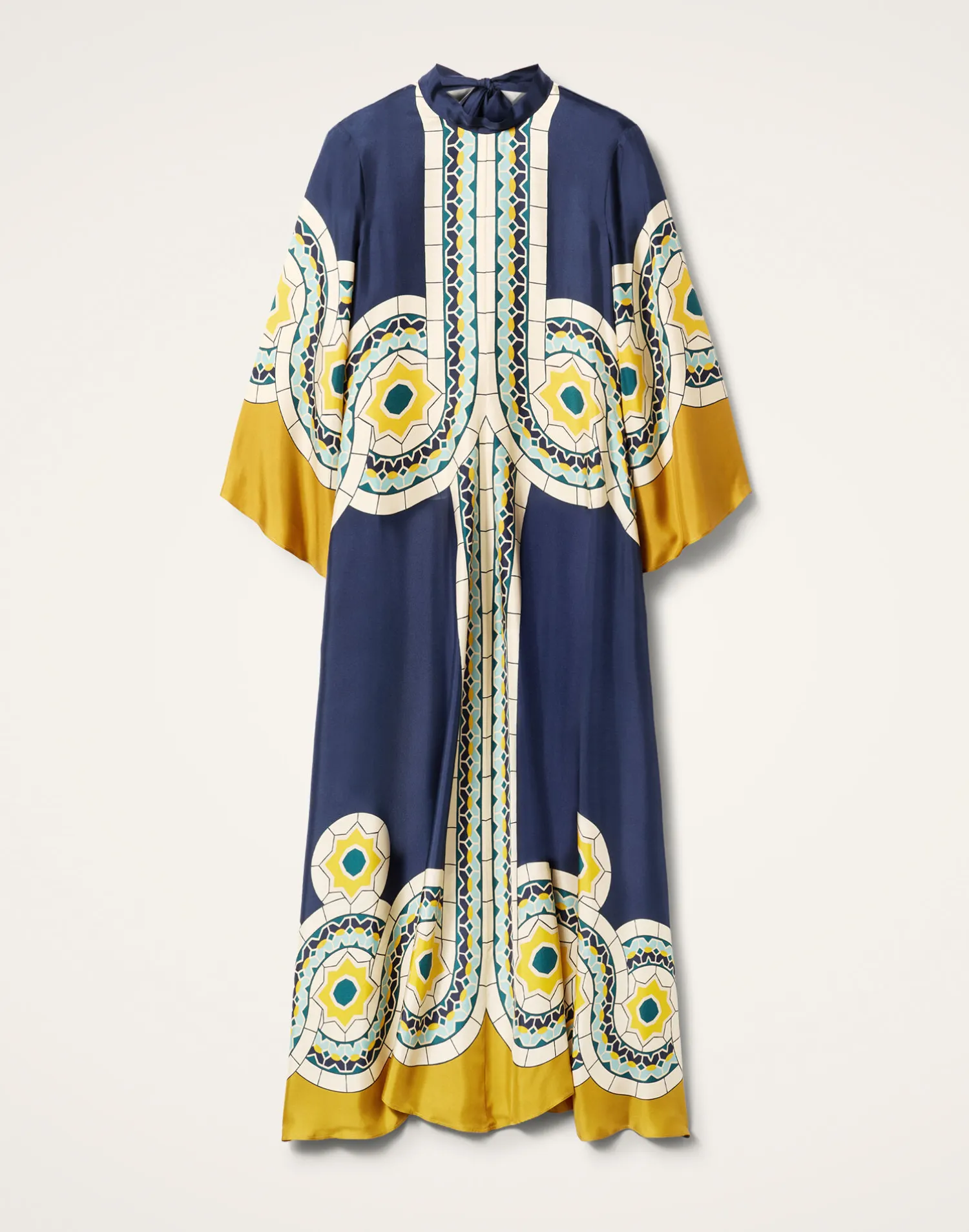 La DoubleJ Vestiti<Magnifico DressMudejar Placée Blue in Silk Twill