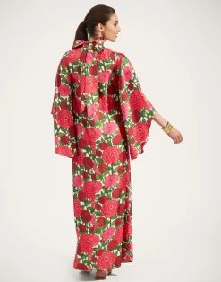 La DoubleJ Party Dressing<Magnifico DressPink Dahlias in Twill Silk