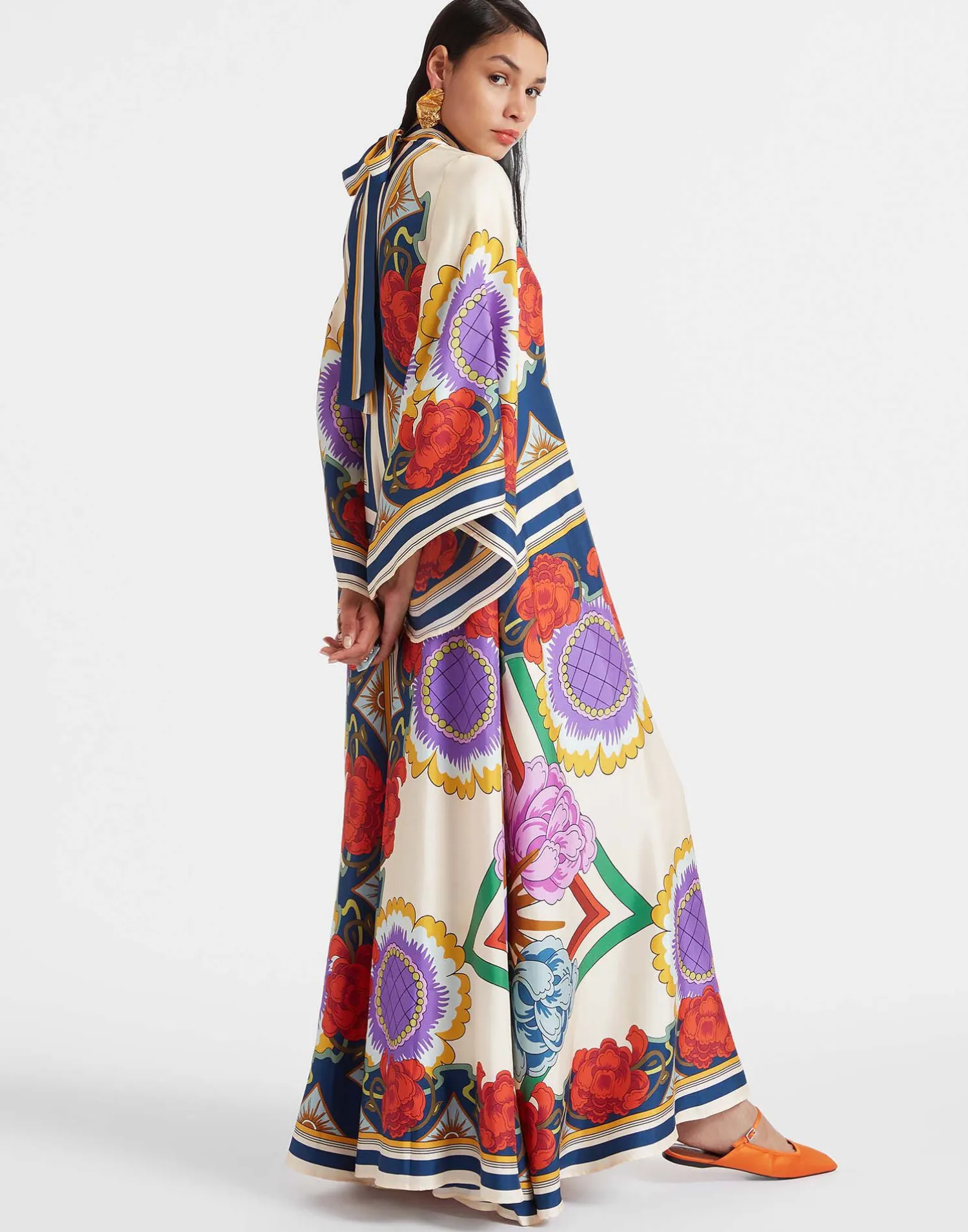 La DoubleJ Vestiti<Magnifico DressTaormina Placée Rust in Twill Silk