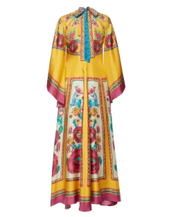 La DoubleJ Vestiti<Magnifico DressZodiac Plac&eacute;e Marigold in Silk Twill