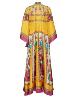 La DoubleJ Vestiti<Magnifico DressZodiac Plac&eacute;e Marigold in Silk Twill