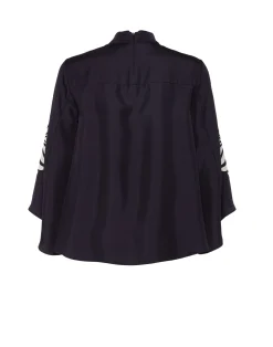 La DoubleJ Camicie E Top<Make An Exit TopMix Tiles Plac&eacute;e Black in Silk Twill