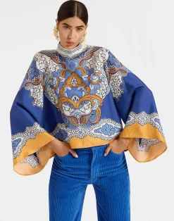 La DoubleJ Camicie E Top<Make An Exit TopPortal Plac&eacute;e Light Blue in Silk Twill