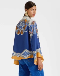 La DoubleJ Camicie E Top<Make An Exit TopPortal Plac&eacute;e Light Blue in Silk Twill