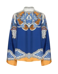 La DoubleJ Camicie E Top<Make An Exit TopPortal Plac&eacute;e Light Blue in Silk Twill
