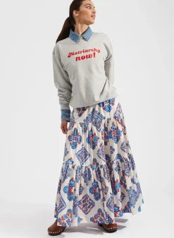La DoubleJ Felpe E Magliette<“MATRIARCHY NOW!” Stand-up SweatshirtT.Unita Grigio in Cotton Felpa