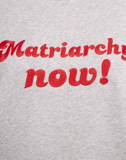 La DoubleJ Felpe E Magliette<“MATRIARCHY NOW!” Stand-up SweatshirtT.Unita Grigio in Cotton Felpa