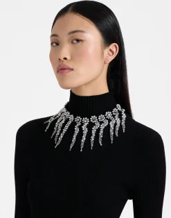 La DoubleJ Accessories|Bijoux<Mayfair NecklaceSolid Black in Embroidered Beads