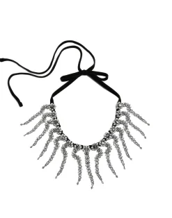 La DoubleJ Accessories|Bijoux<Mayfair NecklaceSolid Black in Embroidered Beads