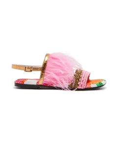 La DoubleJ Scarpe|Accessories<Medal SandalGin White in Twill