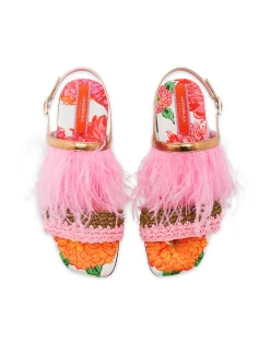 La DoubleJ Scarpe|Accessories<Medal SandalGin White in Twill