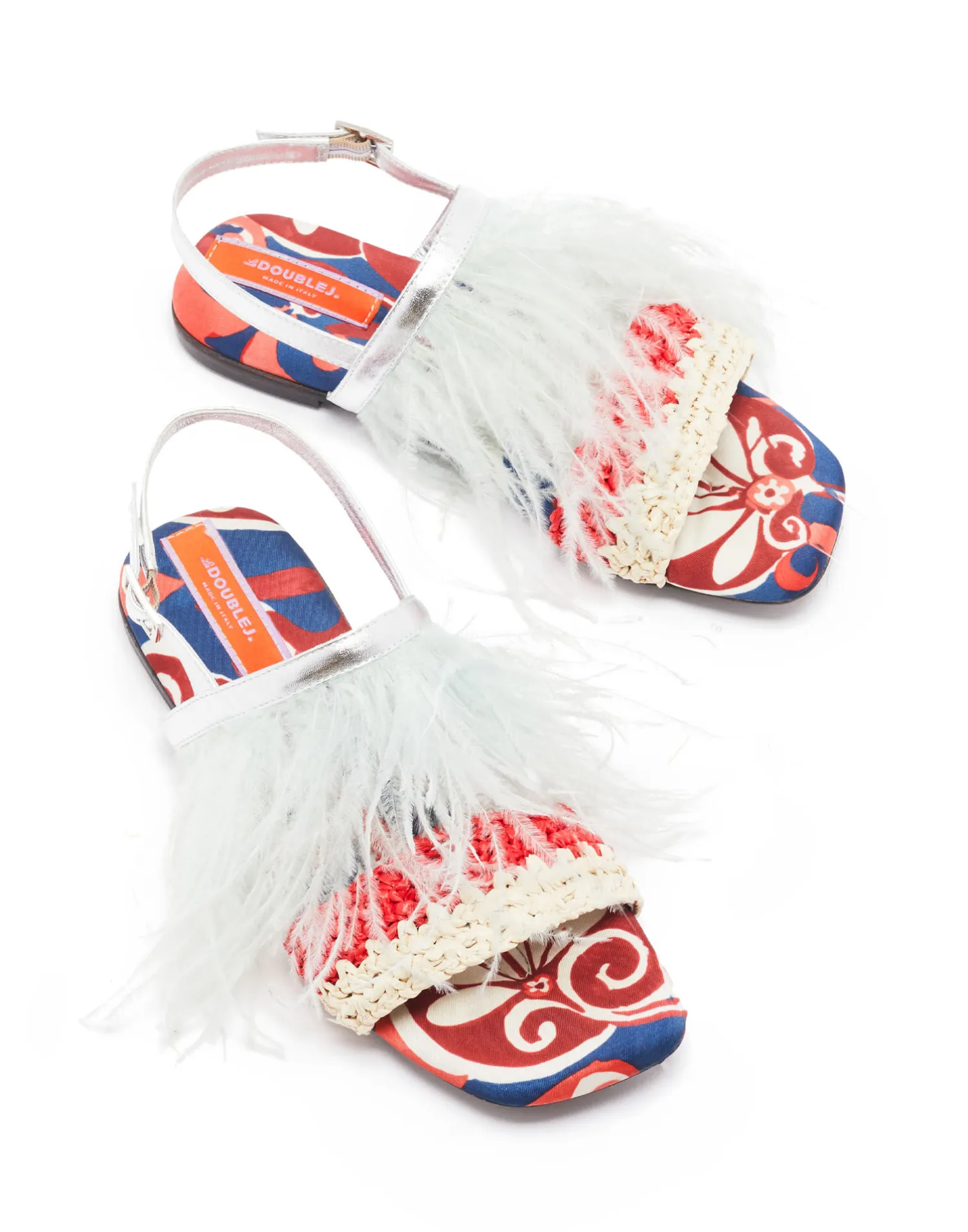 La DoubleJ Scarpe|Accessories<Medal SandalMoonflower Navy in Twill