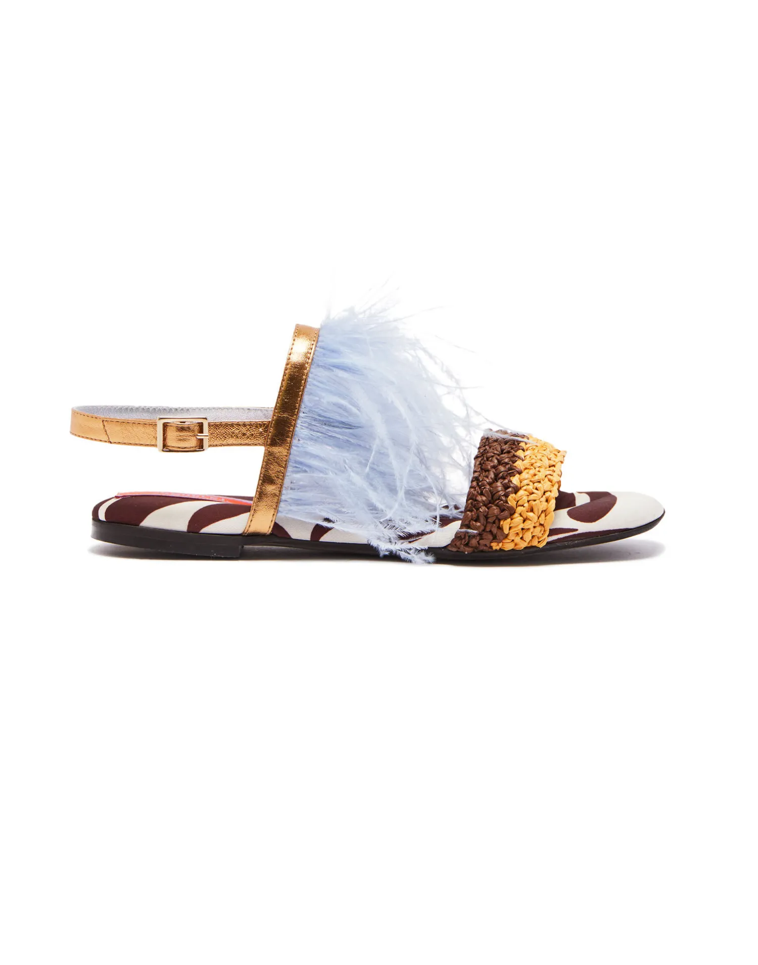 La DoubleJ Scarpe|Accessories<Medal SandalWatermarble in Twill