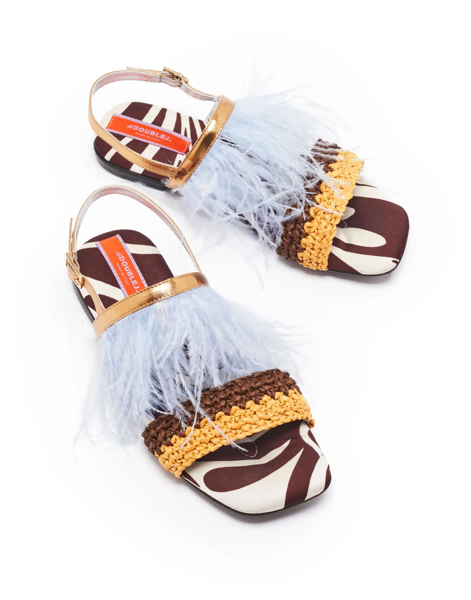 La DoubleJ Scarpe|Accessories<Medal SandalWatermarble in Twill