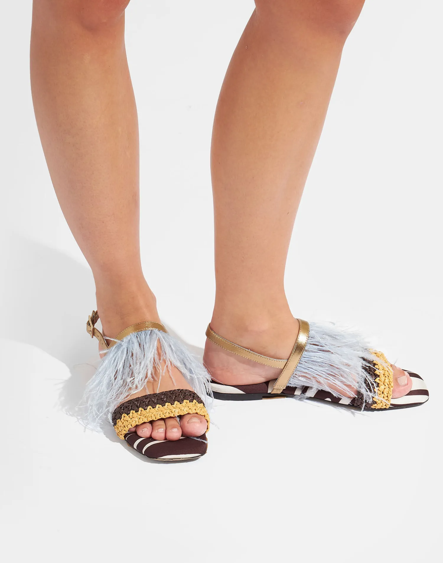 La DoubleJ Scarpe|Accessories<Medal SandalWatermarble in Twill