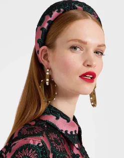 La DoubleJ Accessori Per Capelli|Accessories<Medici HeadbandOltrarno Pink in Jacquard
